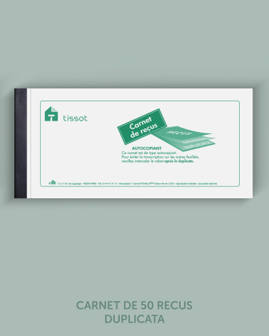 Carnet de 50 reçus