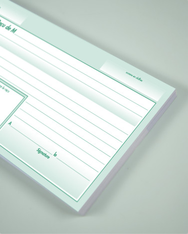 Carnet de 50 reçus