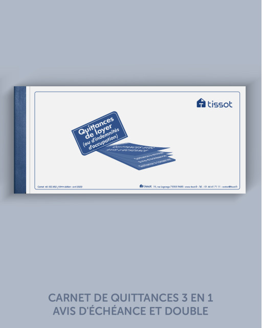 Carnet de quittances 3 en 1  -  avis d'échéance, quittance + double