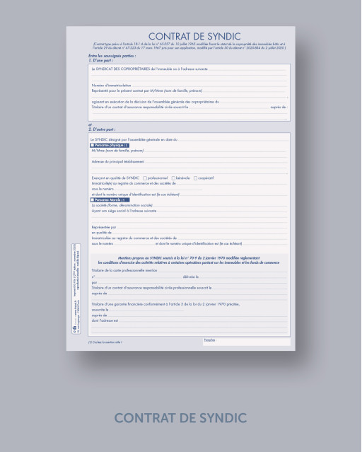 Contrat de syndic - lot de 2
