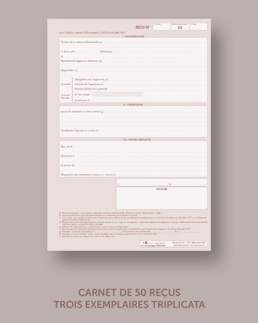 Carnet de reçus loi Hoguet