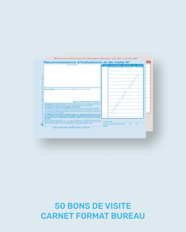 Bon de visite - Carnet 50 bons format bureau