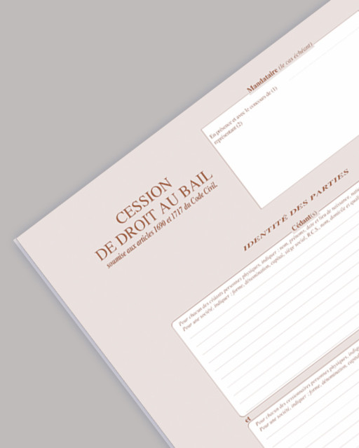 Cession de droit au bail - Lot de 25