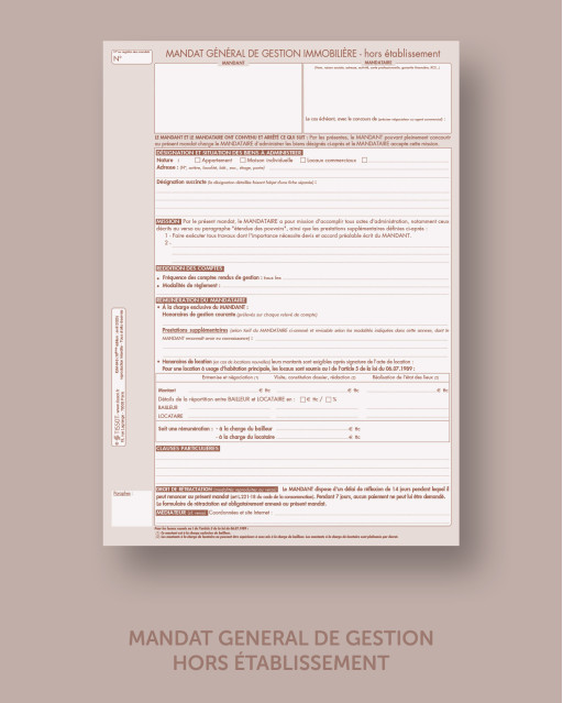 Mandat général de gestion hors établissement - lot de 25