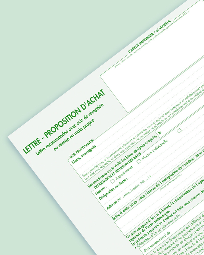 Lettre Proposition D achat Lot De 25