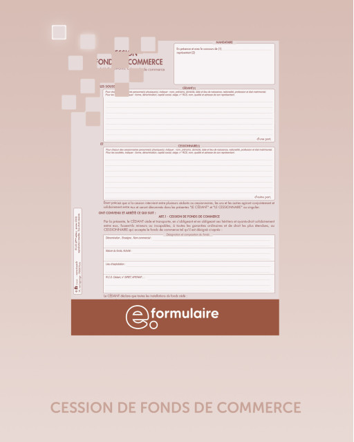 Cession de fonds de commerce - En ligne