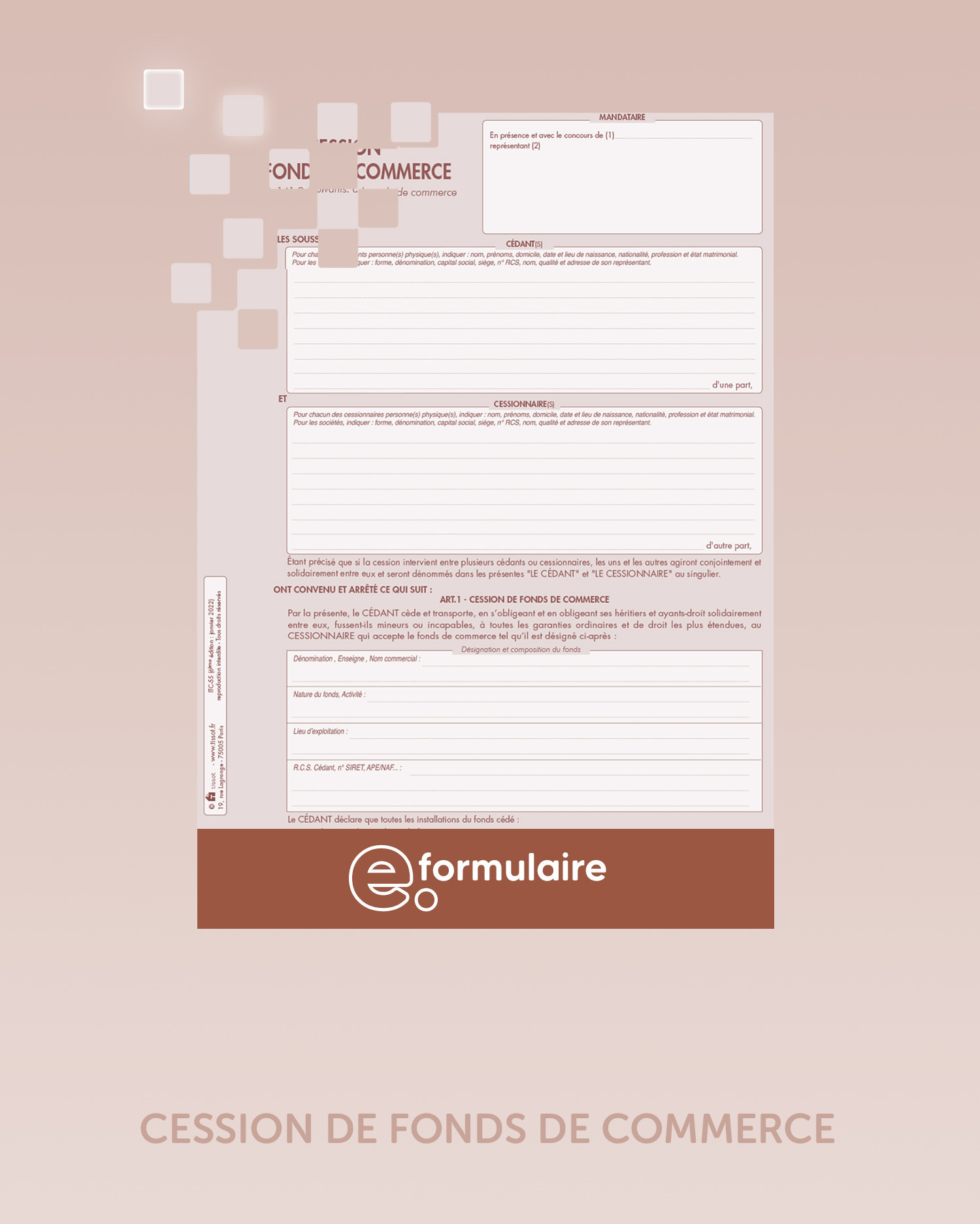 Cession de fonds de commerce - En ligne