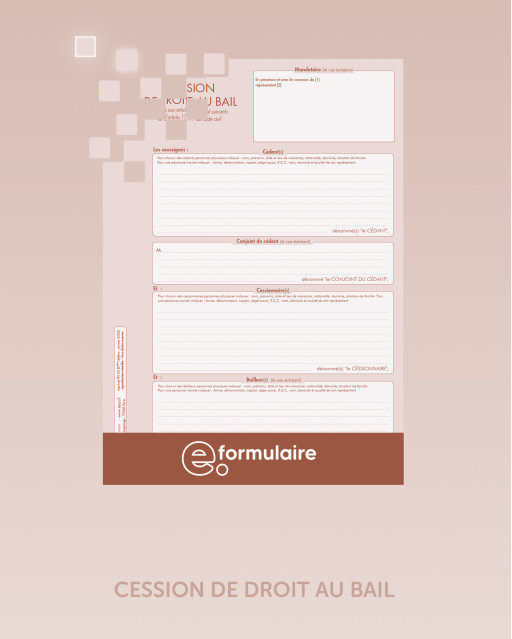 Cession de droit au bail - En ligne