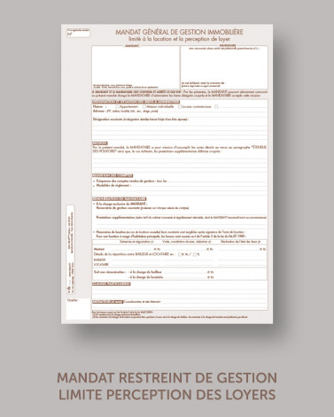 Mandat restreint de gestion - lot de 25