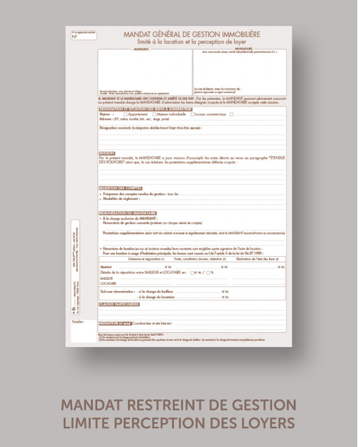 Mandat restreint de gestion - lot de 25