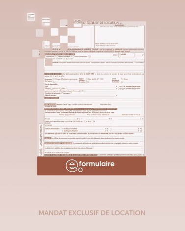 Mandat exclusif de location - En ligne