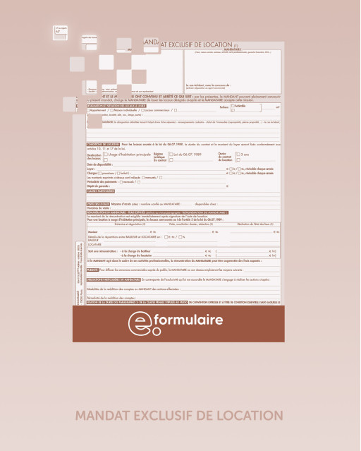 Mandat exclusif de location - En ligne