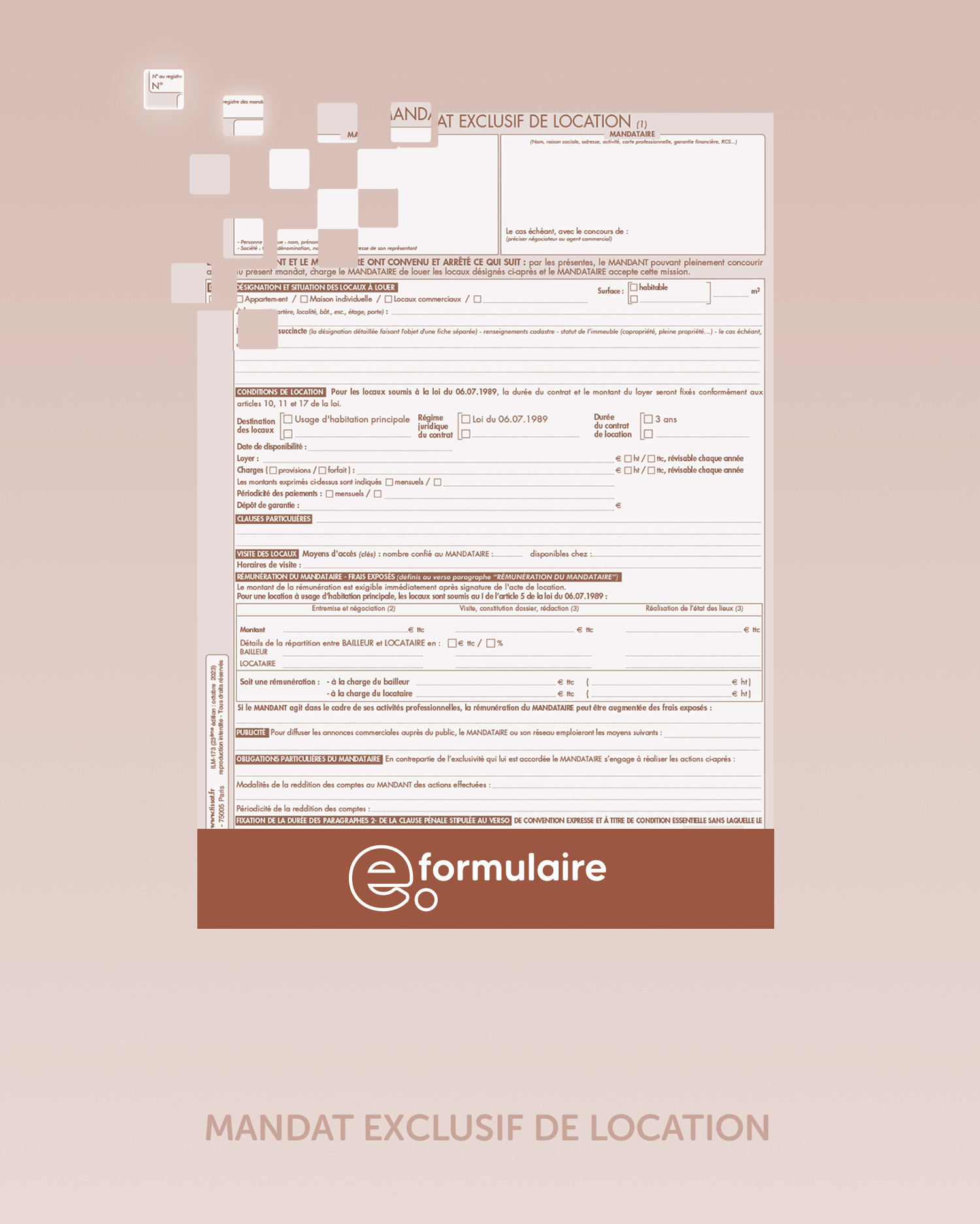 Mandat exclusif de location - En ligne