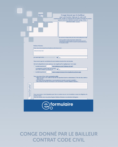 Congé donné par le bailleur - contrat code civil - En ligne