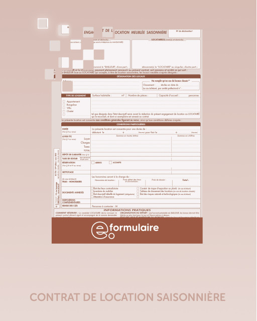 Contrat de location saisonnière - En ligne
