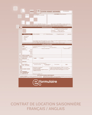 Contrat de location saisonnière  - Français / Anglais - En ligne