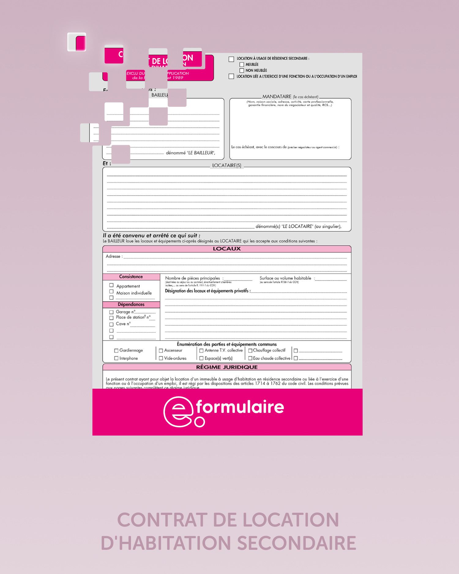 Contrat de location résidence secondaire - En ligne