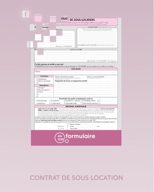 Contrat de sous location - En ligne