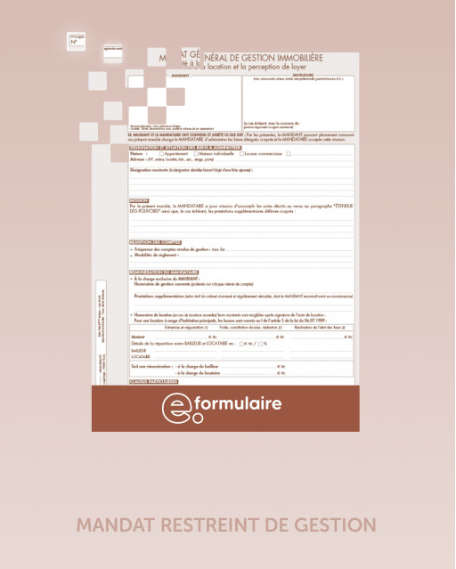 Mandat restreint de gestion - En ligne