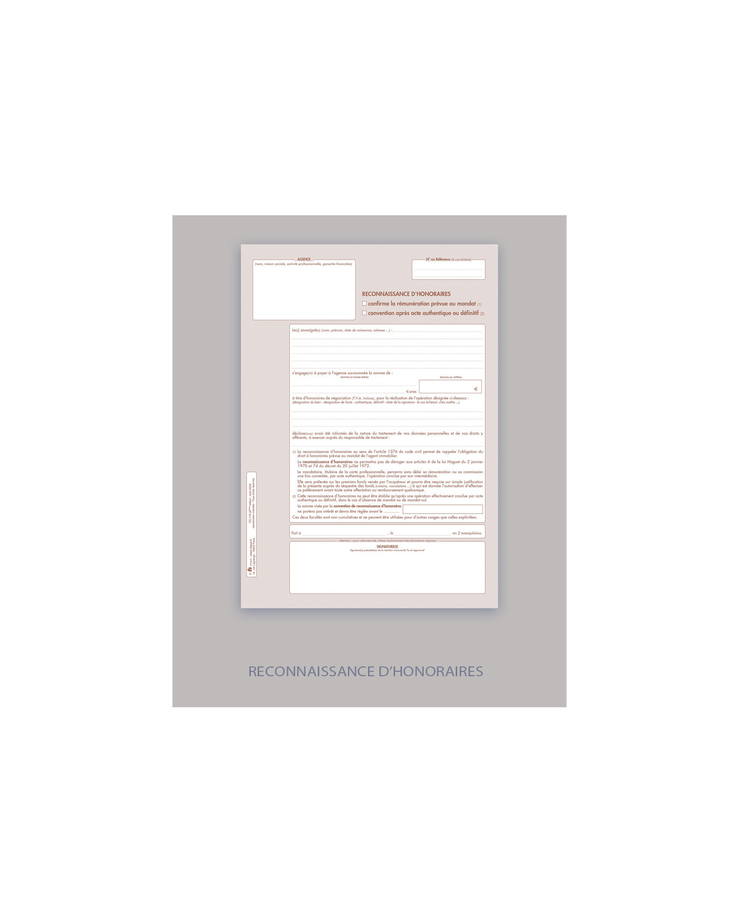 Reconnaissance d'honoraires