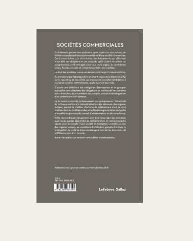 MÉMENTO SOCIÉTÉS COMMERCIALES