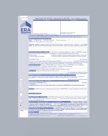 Mandat simple de vente ERA Hors établissement - lot de 25