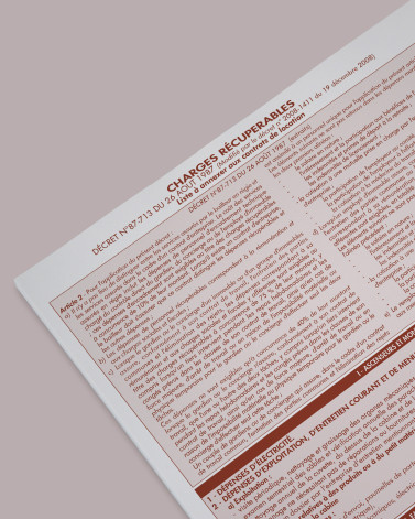 Liste des charges récupérables - lot de 25