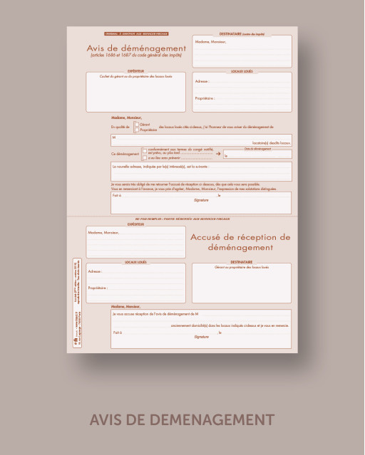 Avis de déménagement - lot de 25