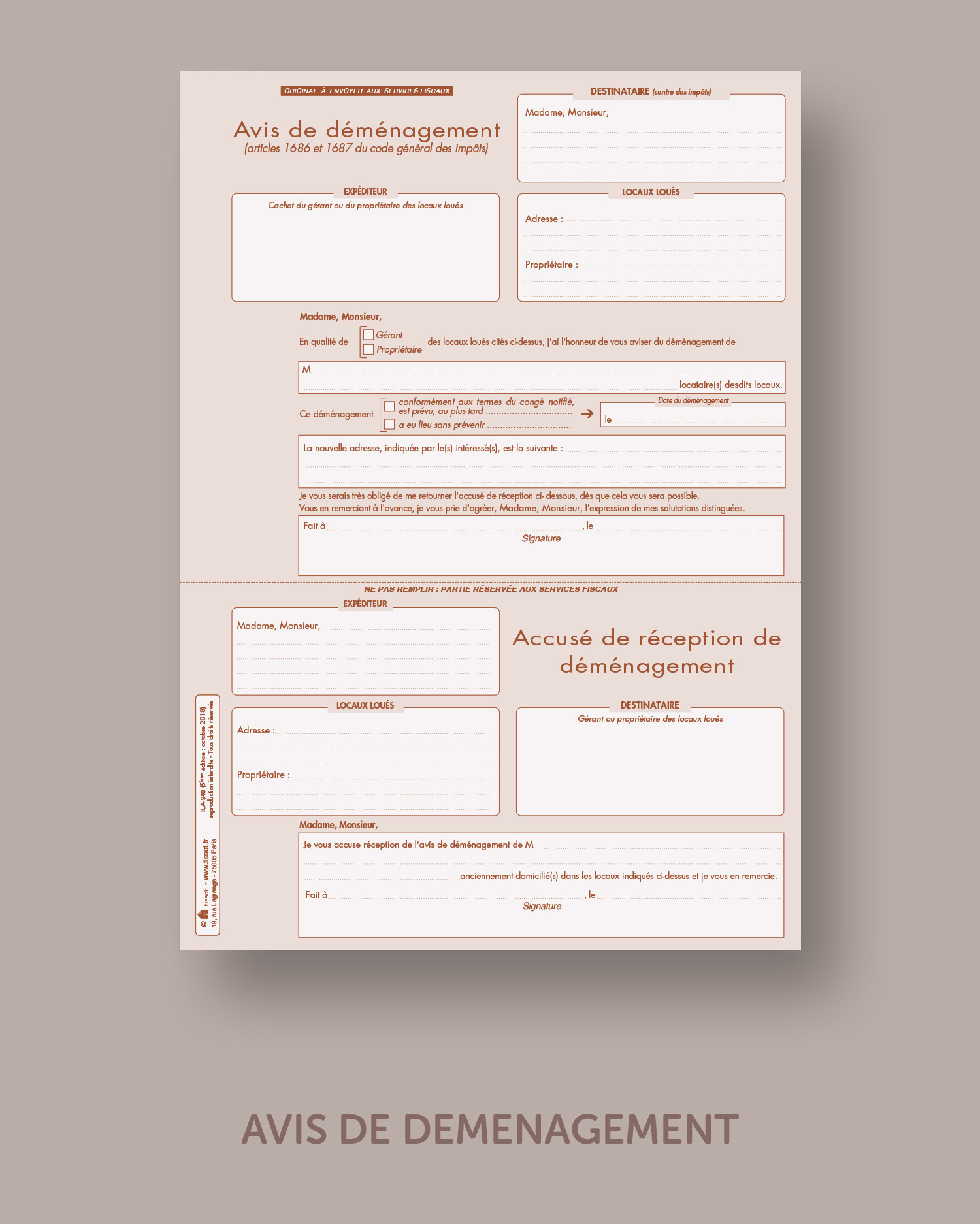 Avis de déménagement - lot de 25