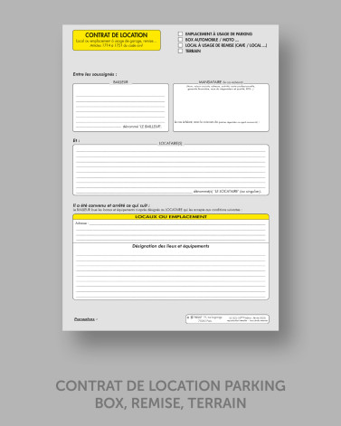 Contrat de location parking - lot de 25