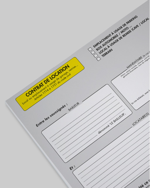 Contrat de location parking - lot de 25