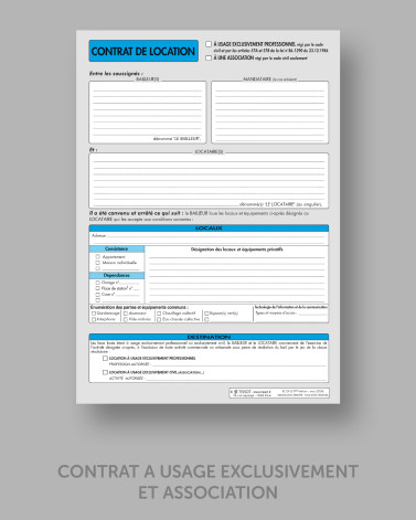 Contrat à usage professionnel / à une association - lot de 25