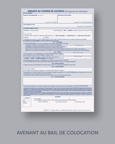 Avenant au bail de colocation - lot de 25