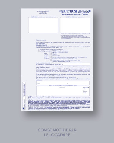 Congé notifié par le locataire
