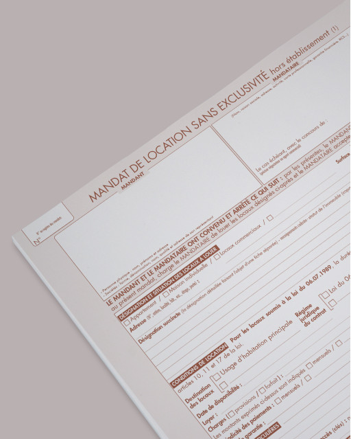 Mandat simple de location hors établissement- lot de 25