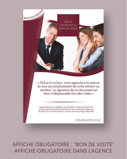 Affiche obligatoire "BON DE VISITE"