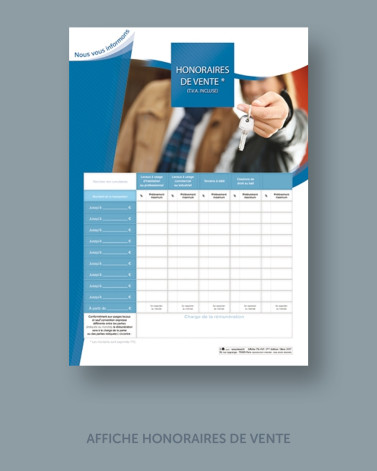 Affiche "HONORAIRES DE VENTE"