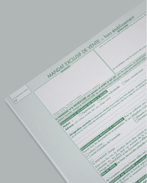 Mandat exclusif de vente hors établissement - lot de 25