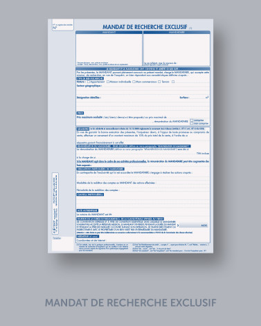 Mandat de recherche exclusif - lot de 25