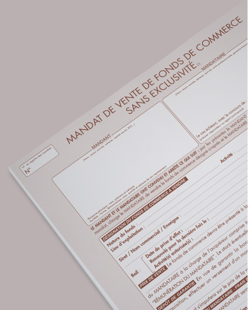 Mandat simple de vente de fonds de commerce - lot de 25