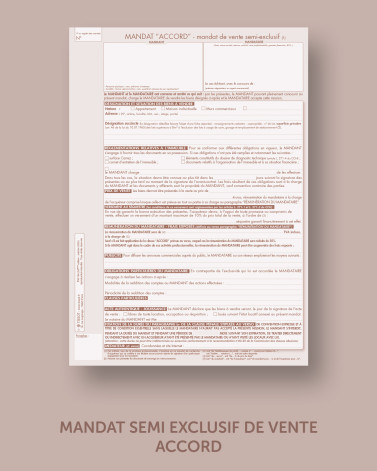 Mandat de semi-exclusif "ACCORD"- lot de 25