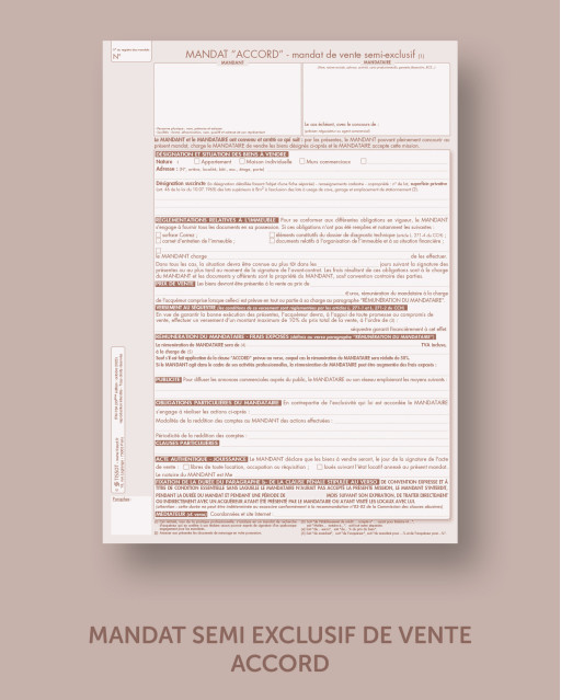 Mandat de semi-exclusif "ACCORD"- lot de 25