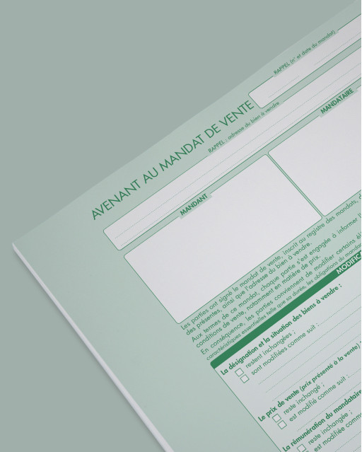 Avenant au mandat de vente - lot de 25