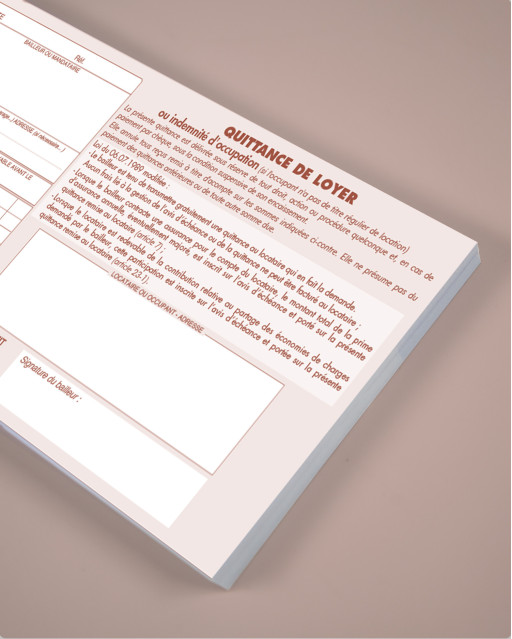 Carnet de quittances à souche